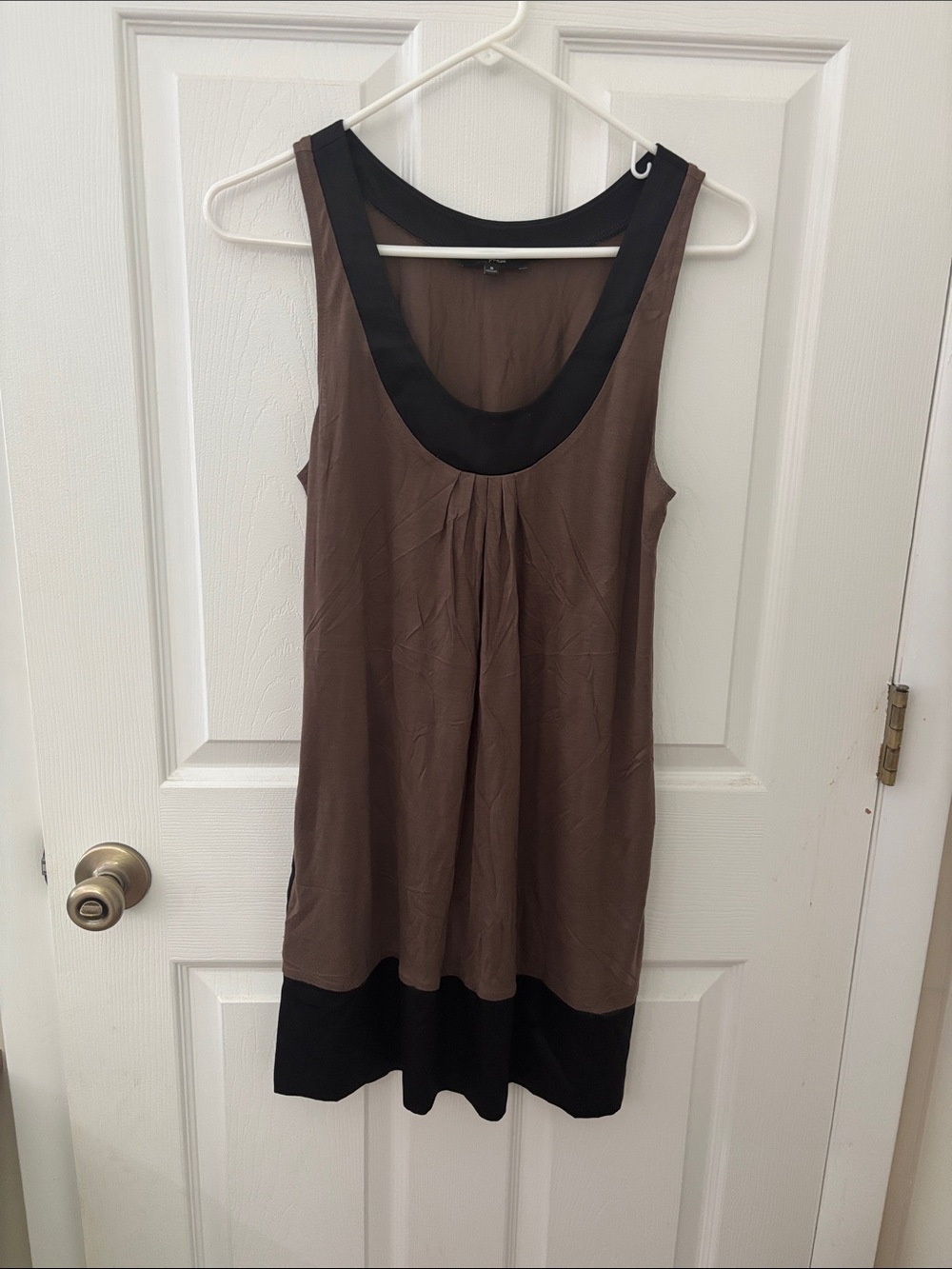 Express Brown and Black Sleeveless Midi Dress